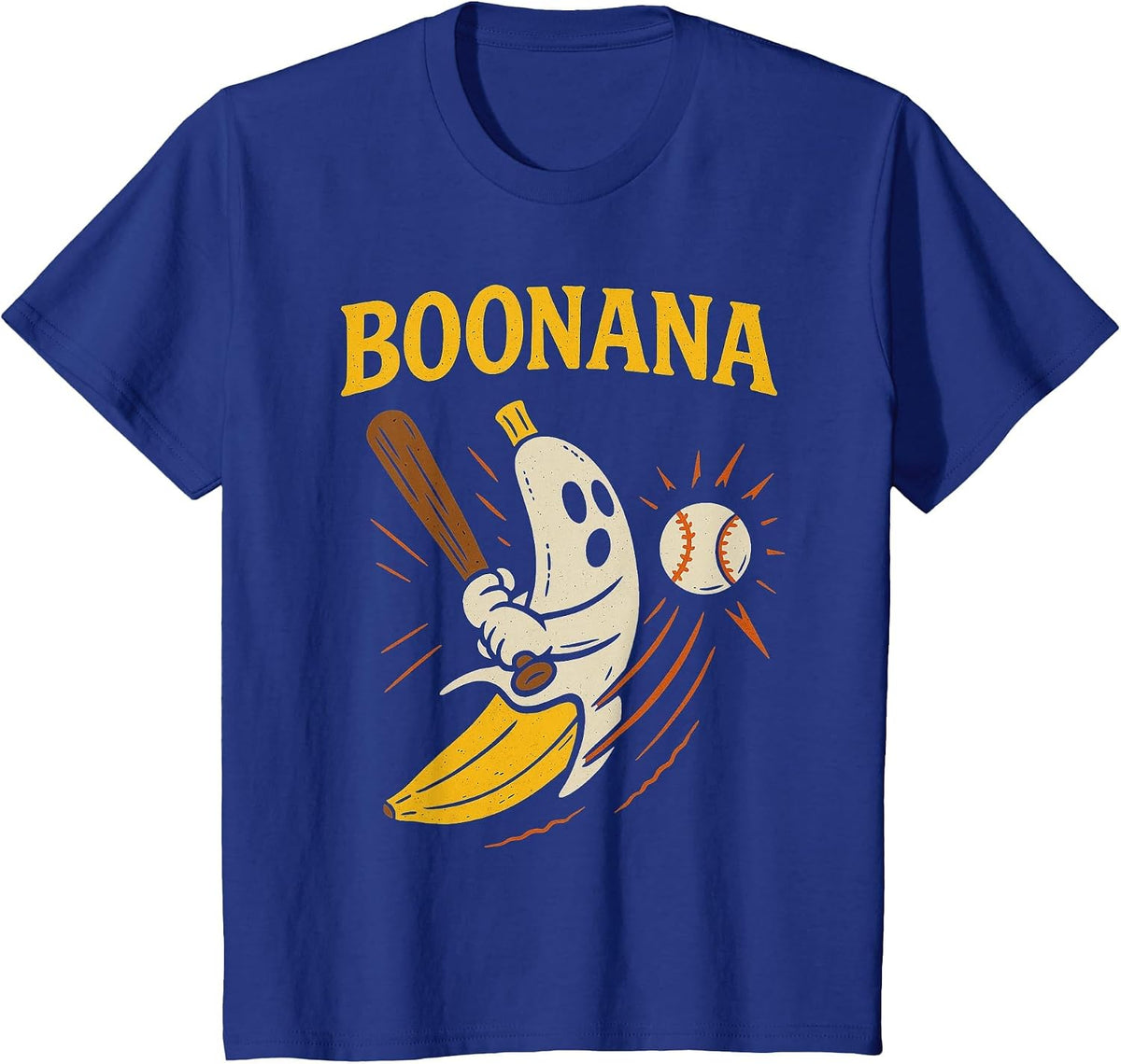 Boonana Baseball Funny Halloween Ghost Spooky Banana Costume T-Shirt - Royal Blue