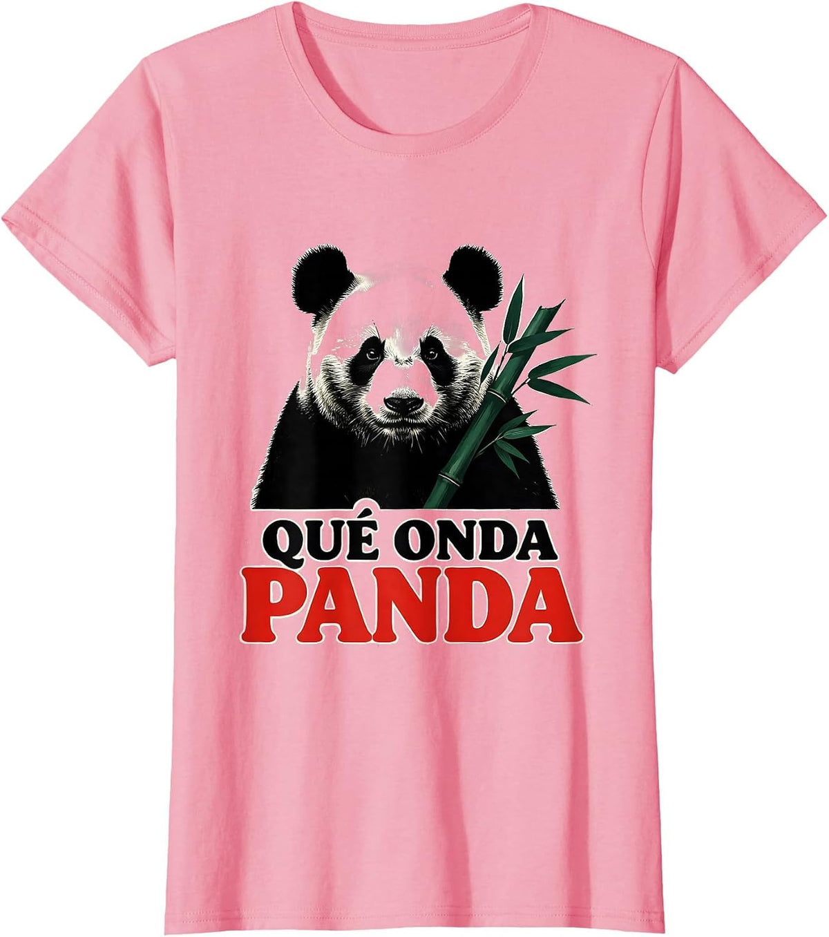 Women's Qué Onda Panda Funny Mexican Slang Food Pun Humor T-Shirt - Pink