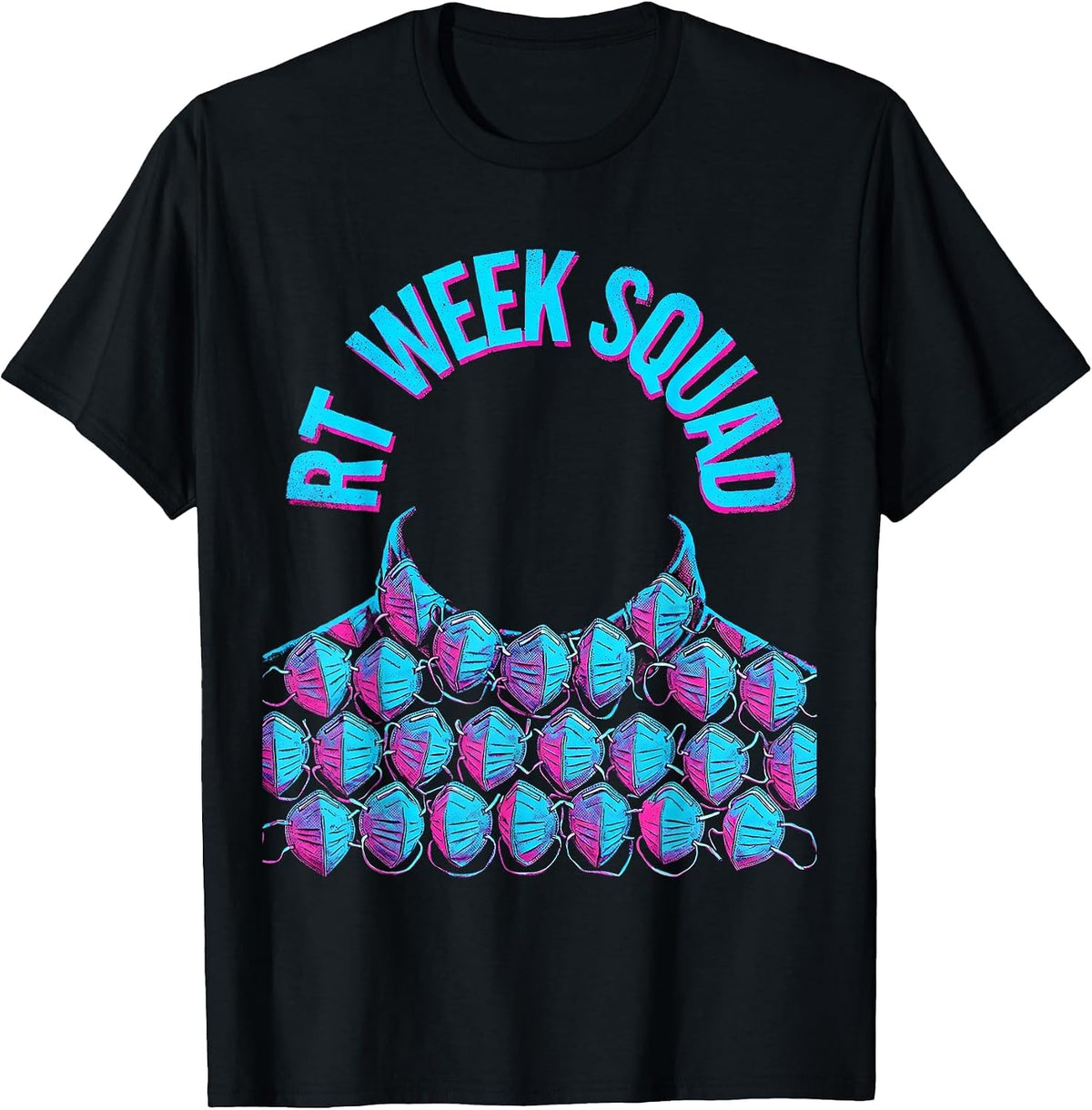 Men's RT Week Squad Risograph Respiratory Therapist RT Care Week T-Shirt - Black