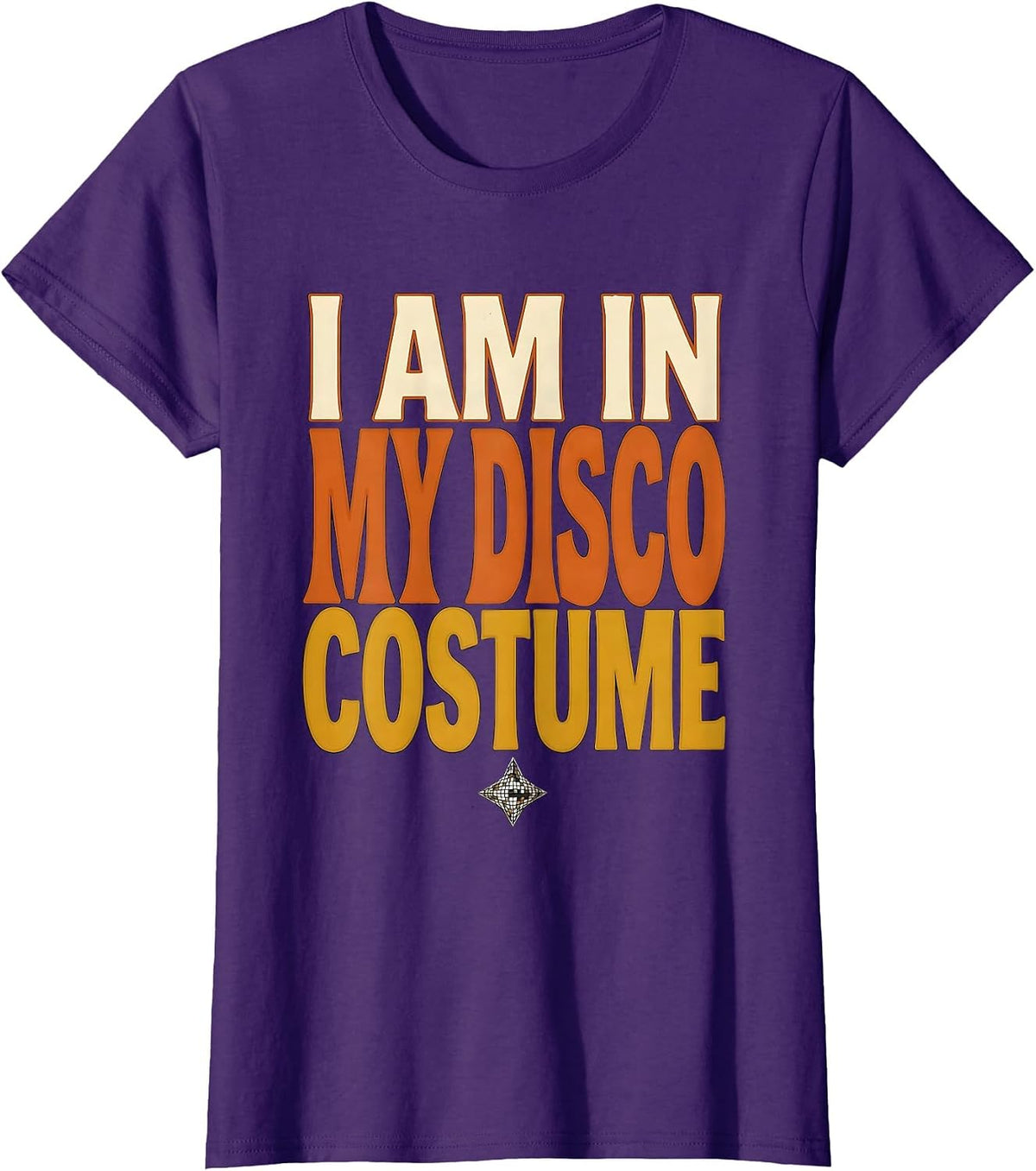 Women's I Am In My Disco Costume Retro Disco Daddy 70s Party T-Shirt - Purple