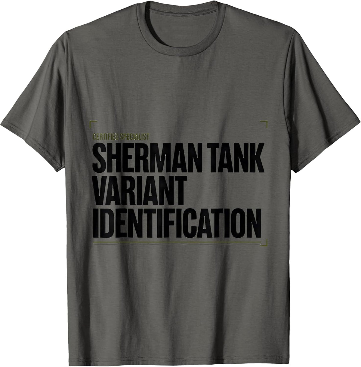 Certified Specialist, Sherman Tank Variant Identification T-Shirt - Asphalt Grey