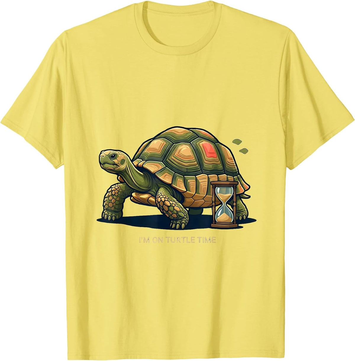 Men's I’m On Turtle Time Funny Turtle Lover Gift Tortoise Humor T-Shirt - Lemon Yellow