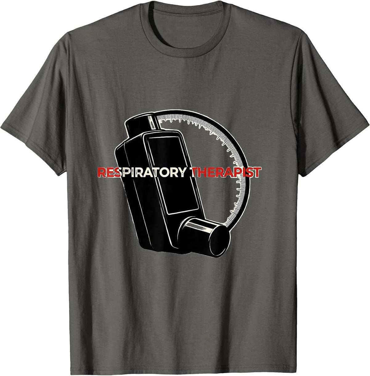 Respiratory Therapist Minimalist RT Profession Pride T-Shirt - Asphalt Grey