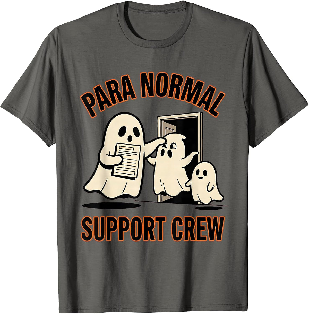 Para Normal Support Crew Funny Ghost Paraprofessional T-Shirt - Asphalt Grey