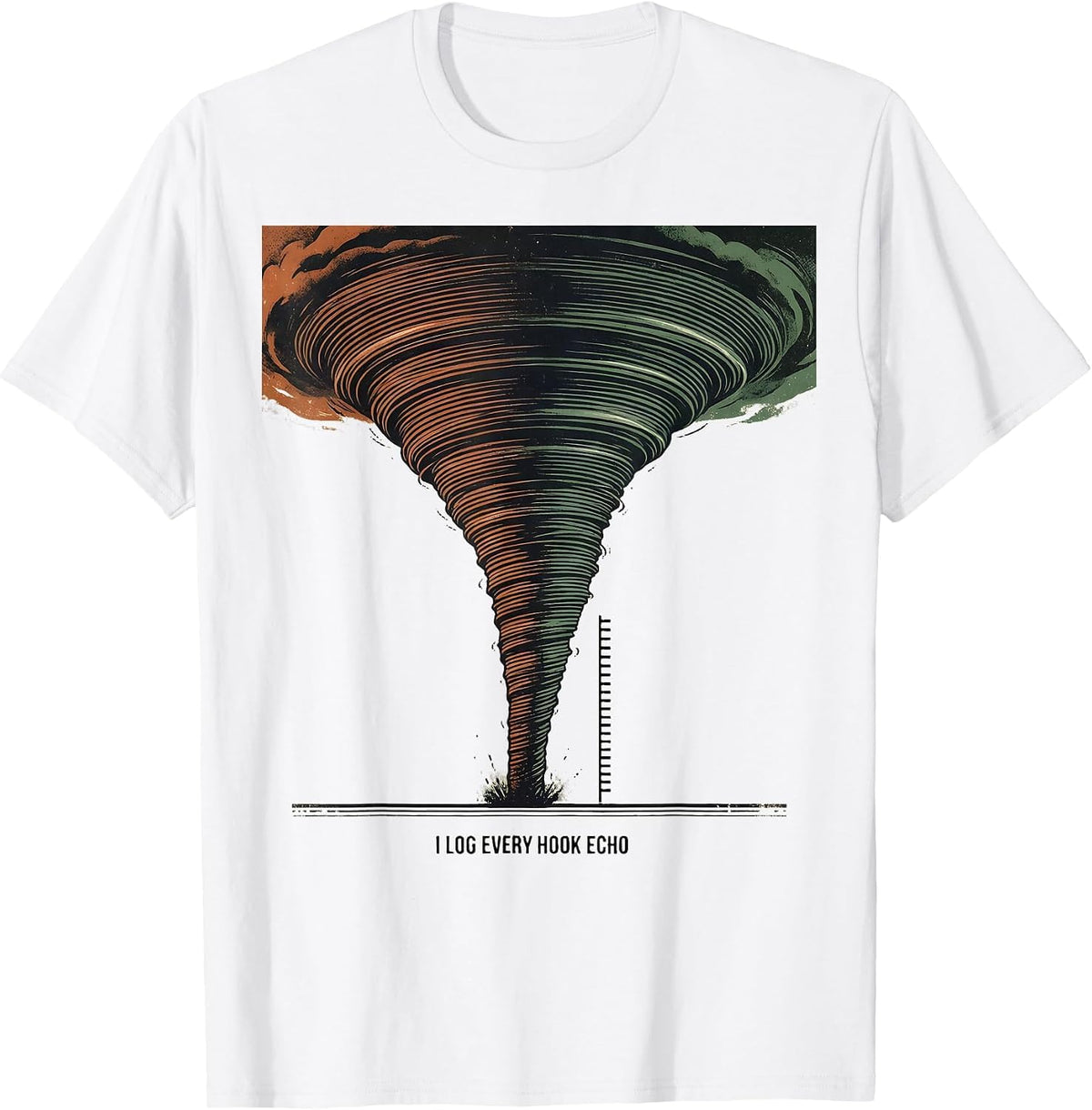 Men's I Log Every Hook Echo Vintage Storm Chaser Tornado T-Shirt - White