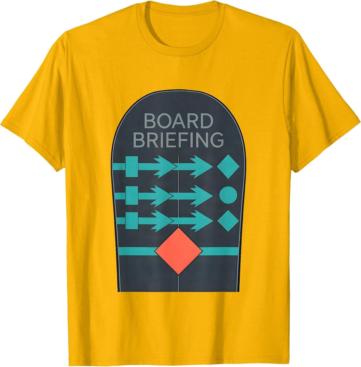 Board Briefing Flat Vector Snowboarder Ski Dad Gift T-Shirt, Men, Golden Yellow, Small - As Pictured