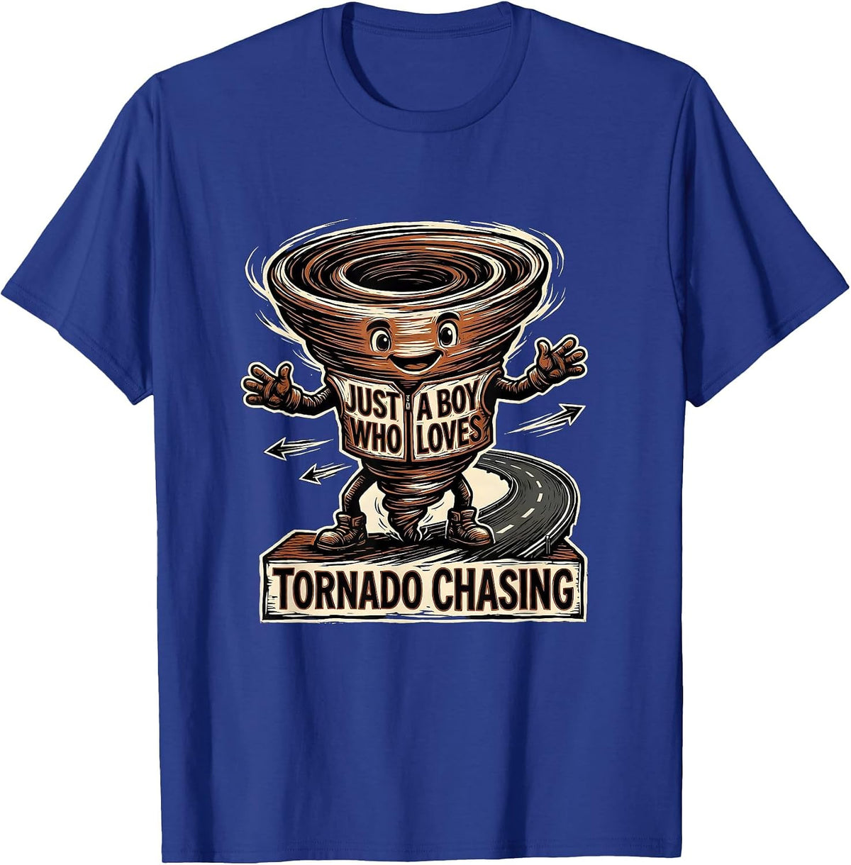 Just A Boy Who Loves Tornado Chasing Funny Storm Chaser T-Shirt - Royal Blue