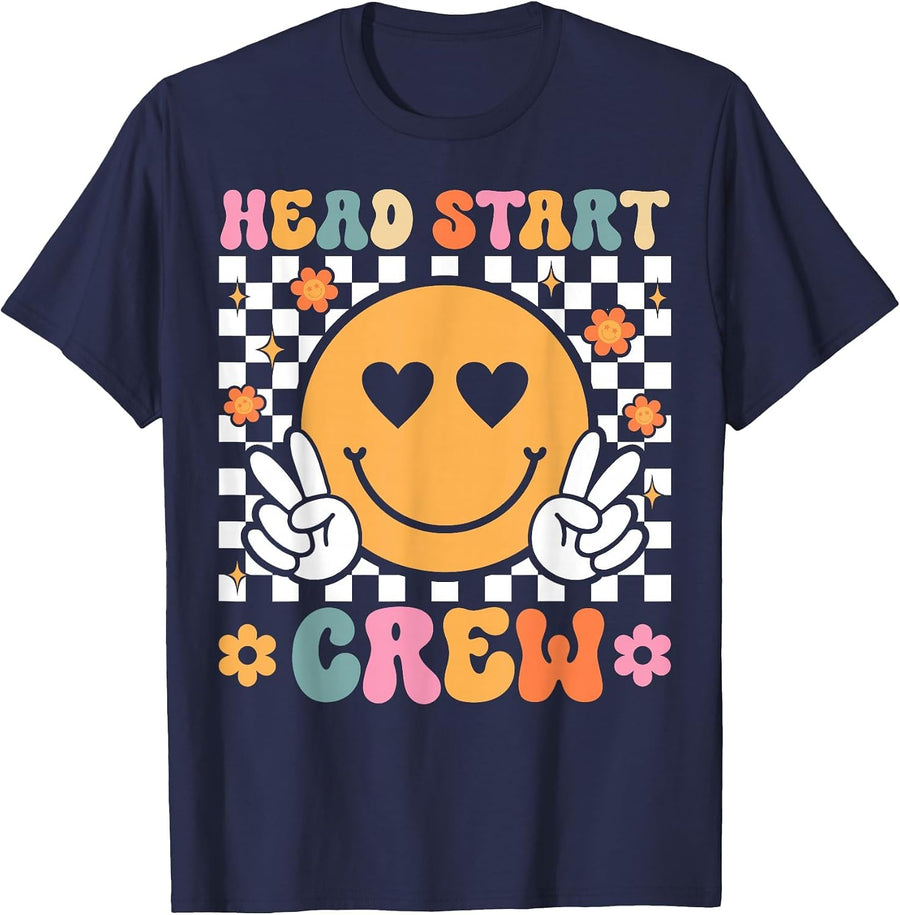 Head Start Crew Teacher Early Childhood Education Preschool T-Shirt - Navy Blue