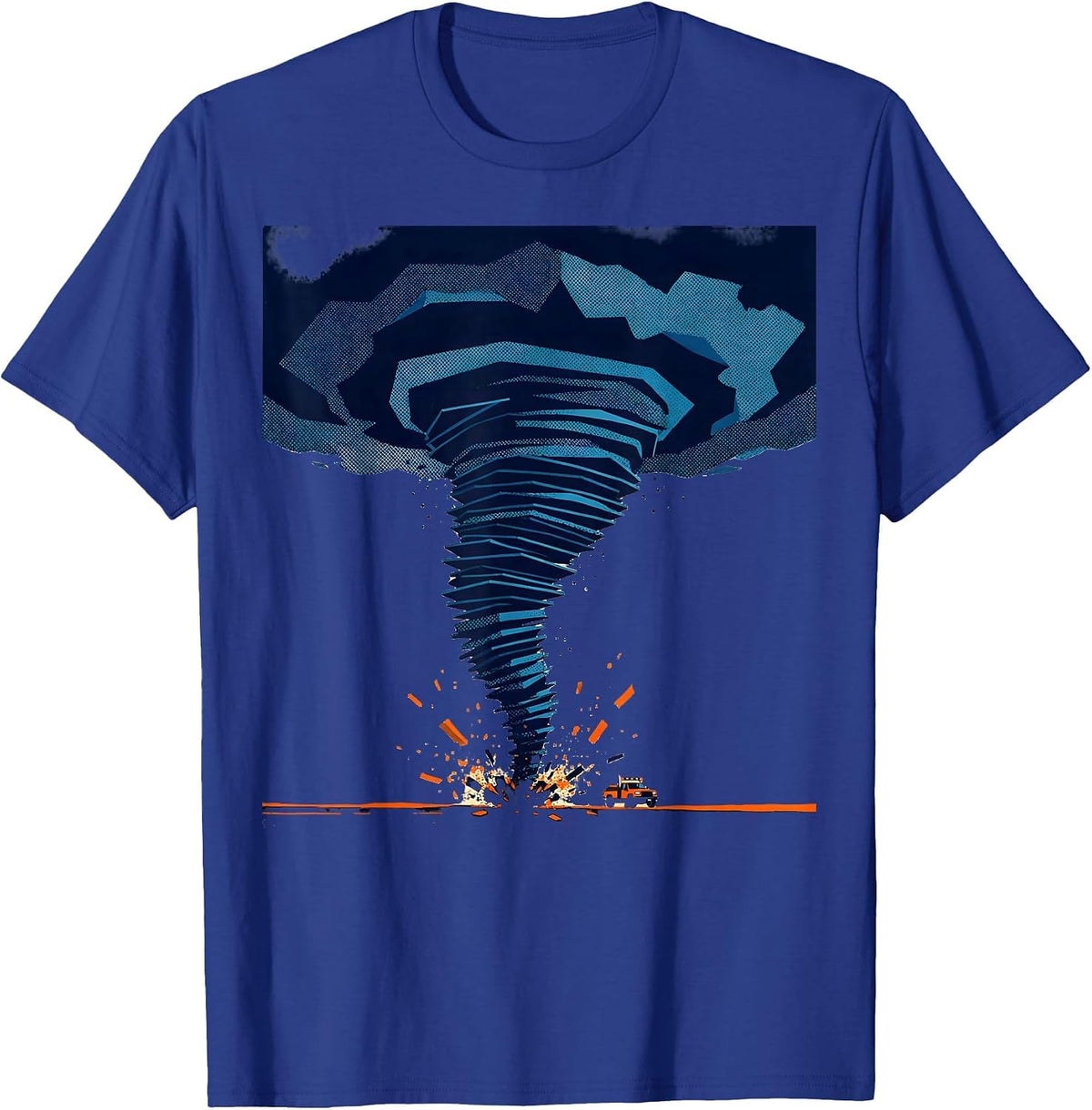 Men's Tornado Funnel Storm Chaser Meteorology Enthusiast Humor T-Shirt - Royal Blue