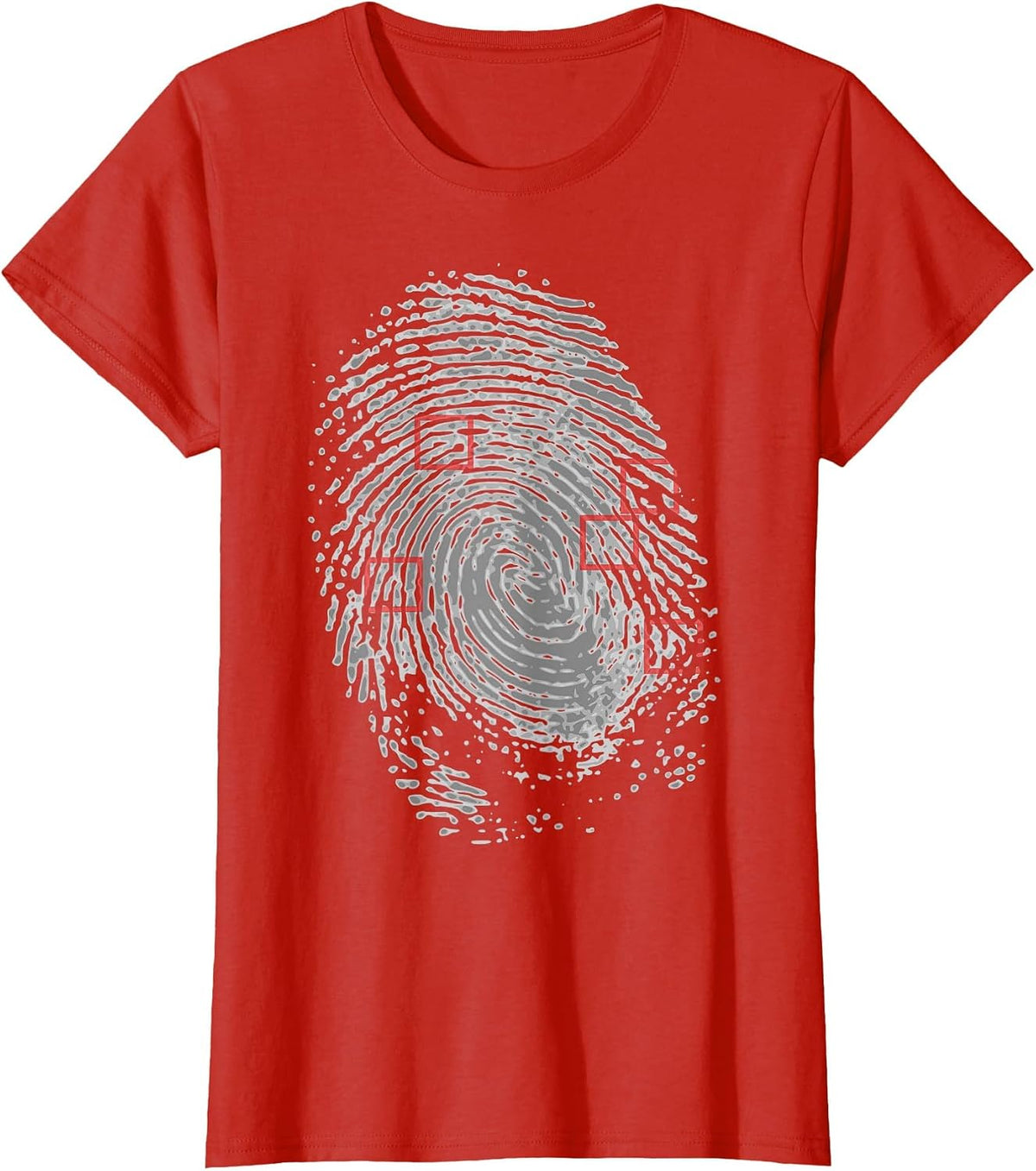 Thumbprint Fingerprint Detective Police Work T-Shirt - Red