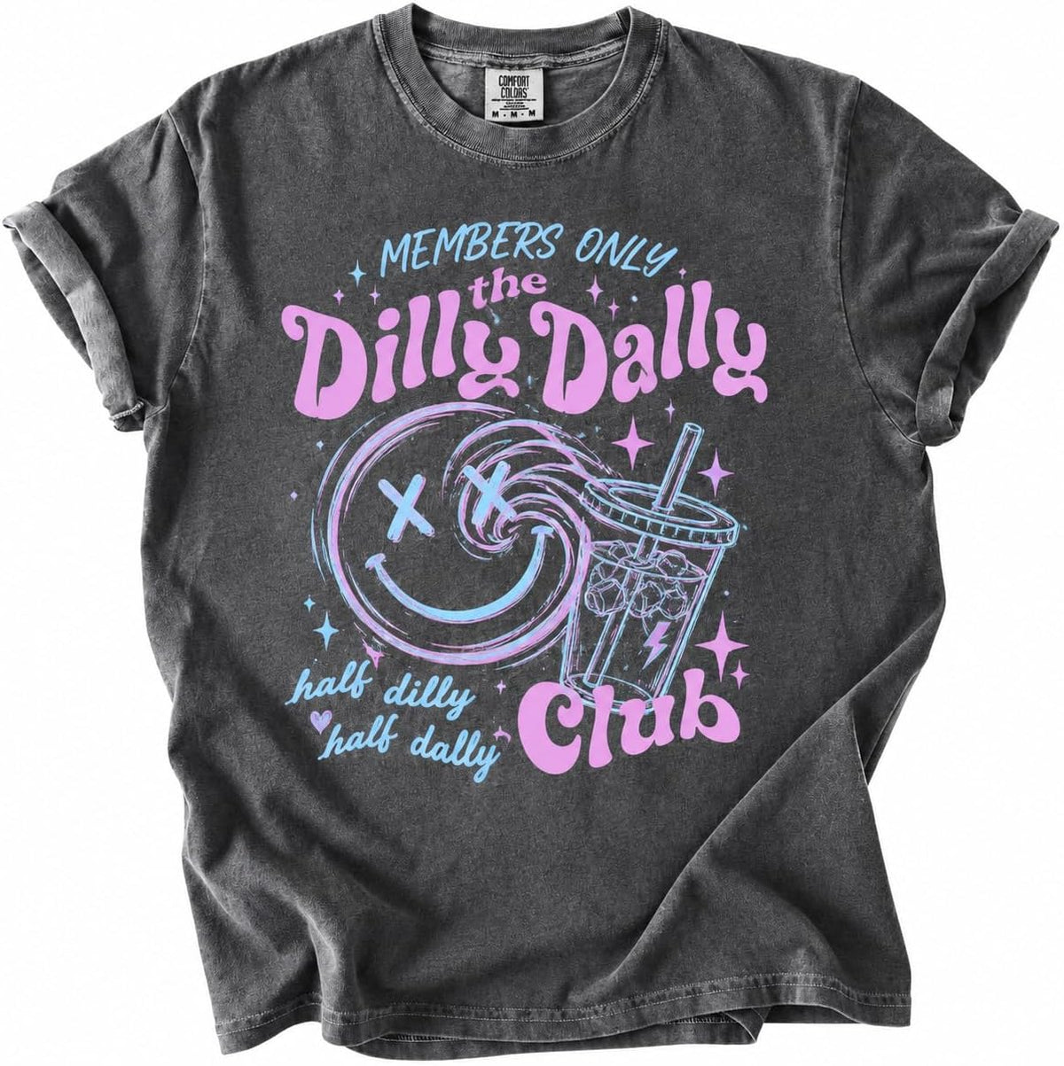 Garment Dyed Daily Club Shirt, Iced Coffee Lover Tee, Funny Coffee Shirt, Cute Aesthetic Coffee Tee - Pepper