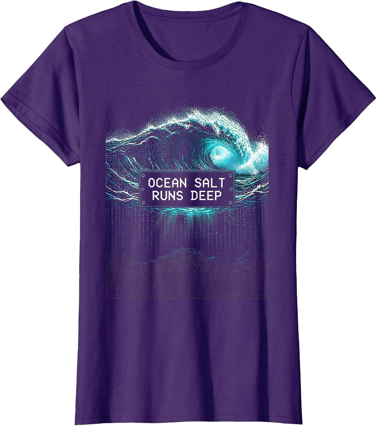 Women's Ocean Salt Runs Deep Salty Sea Design T-Shirt - Purple