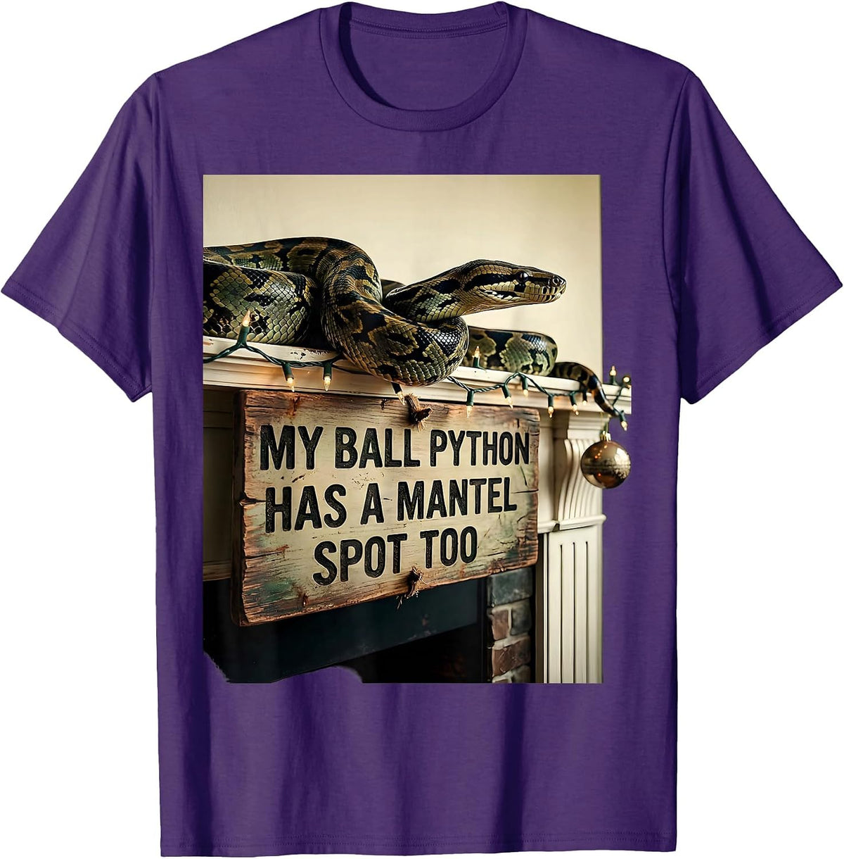 Men's My Ball Python Has A Mantel Spot Too Vintage Reptile Keeper T-Shirt - Purple