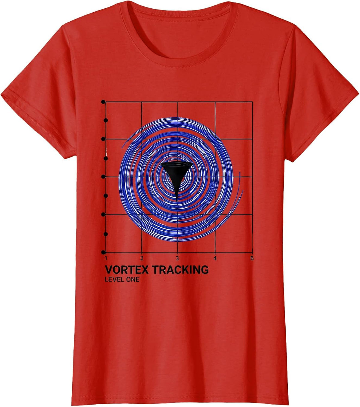 Vortex Tracking Level One Funny Storm Chaser Meteorology T-Shirt - Red