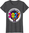 Women's Backyard Crew Bringing In 2027 Colorful Family New Year T-Shirt - Dark Heather Grey