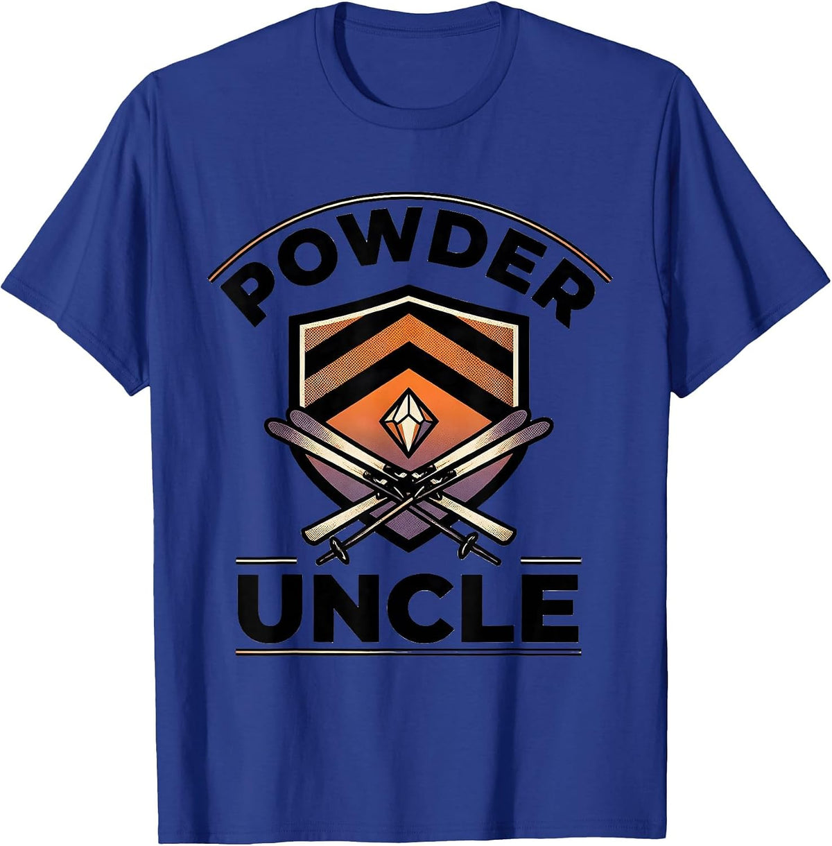 Men's Powder Uncle Funny Ski Snowboarder Ski Dad Gift T-Shirt - Royal Blue