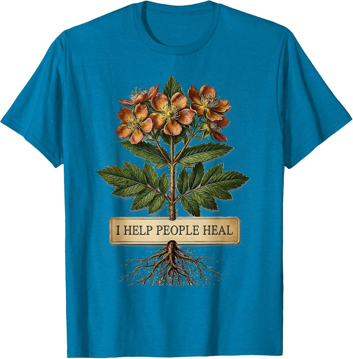 I Help People Heal Counselor Design T-Shirt - Sapphire Blue