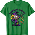 Men's Throw Us Some Doubloons! Mardi Gras Jester Carnival Party T-Shirt - Kelly Green