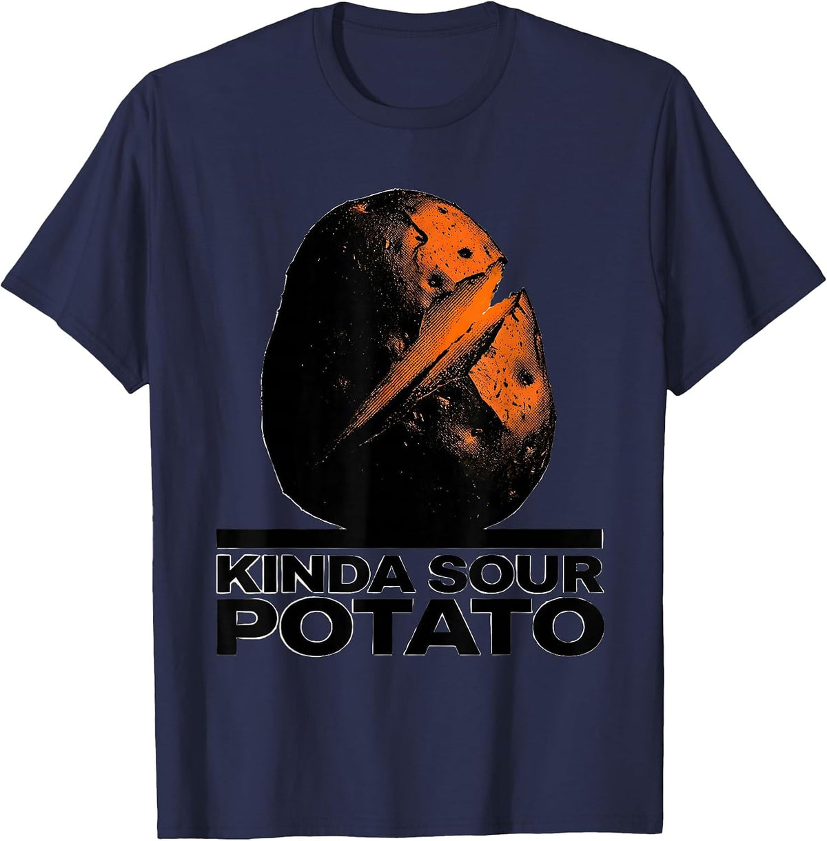 Men's Kinda Sour Potato Funny Potato Couple Thanksgiving Humor T-Shirt - Navy Blue