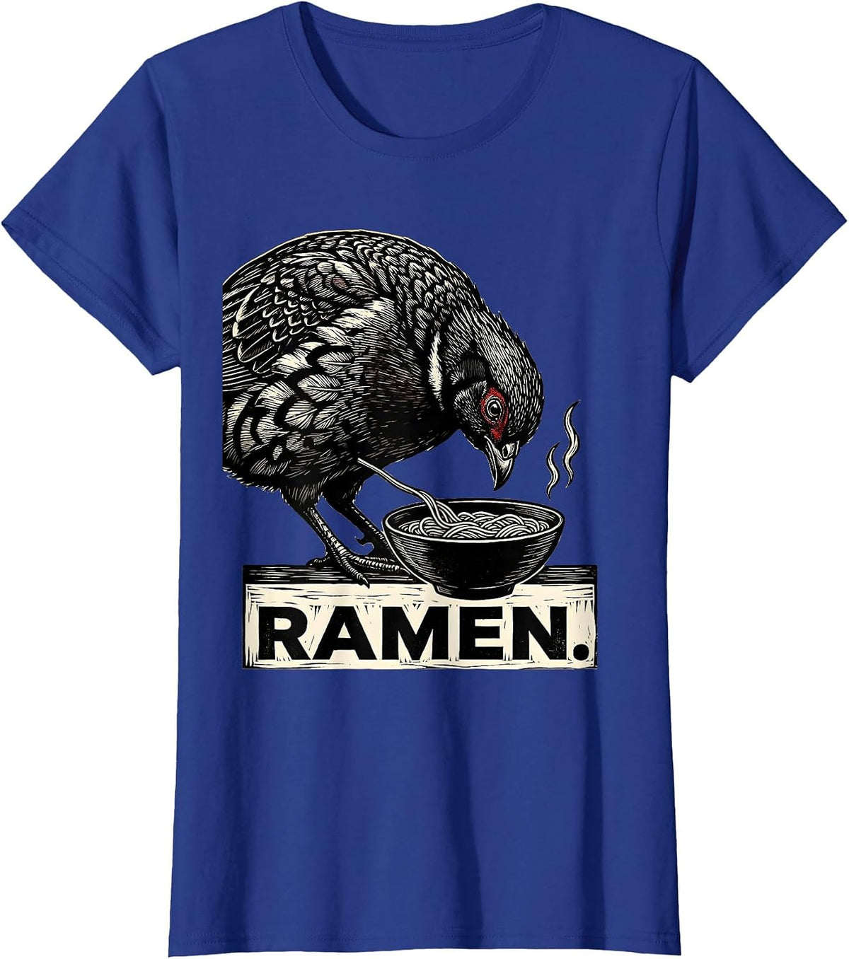 Women's Ramen Japanese Quail Kawaii Anime Animal Food Lover T-Shirt - Royal Blue