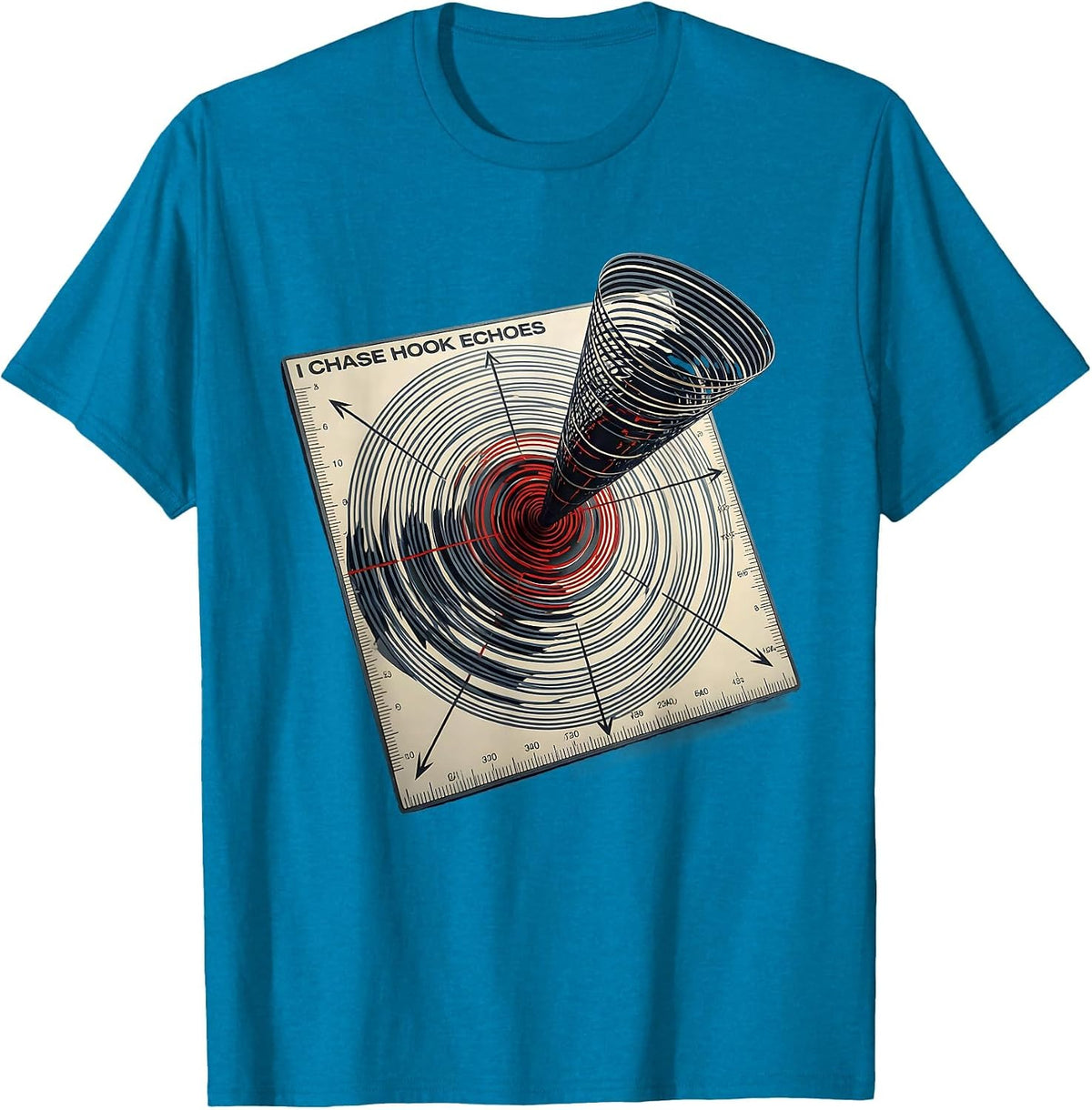 I Chase Hook Echoes Futurist Dynamism Storm Chaser T-Shirt - Sapphire Blue