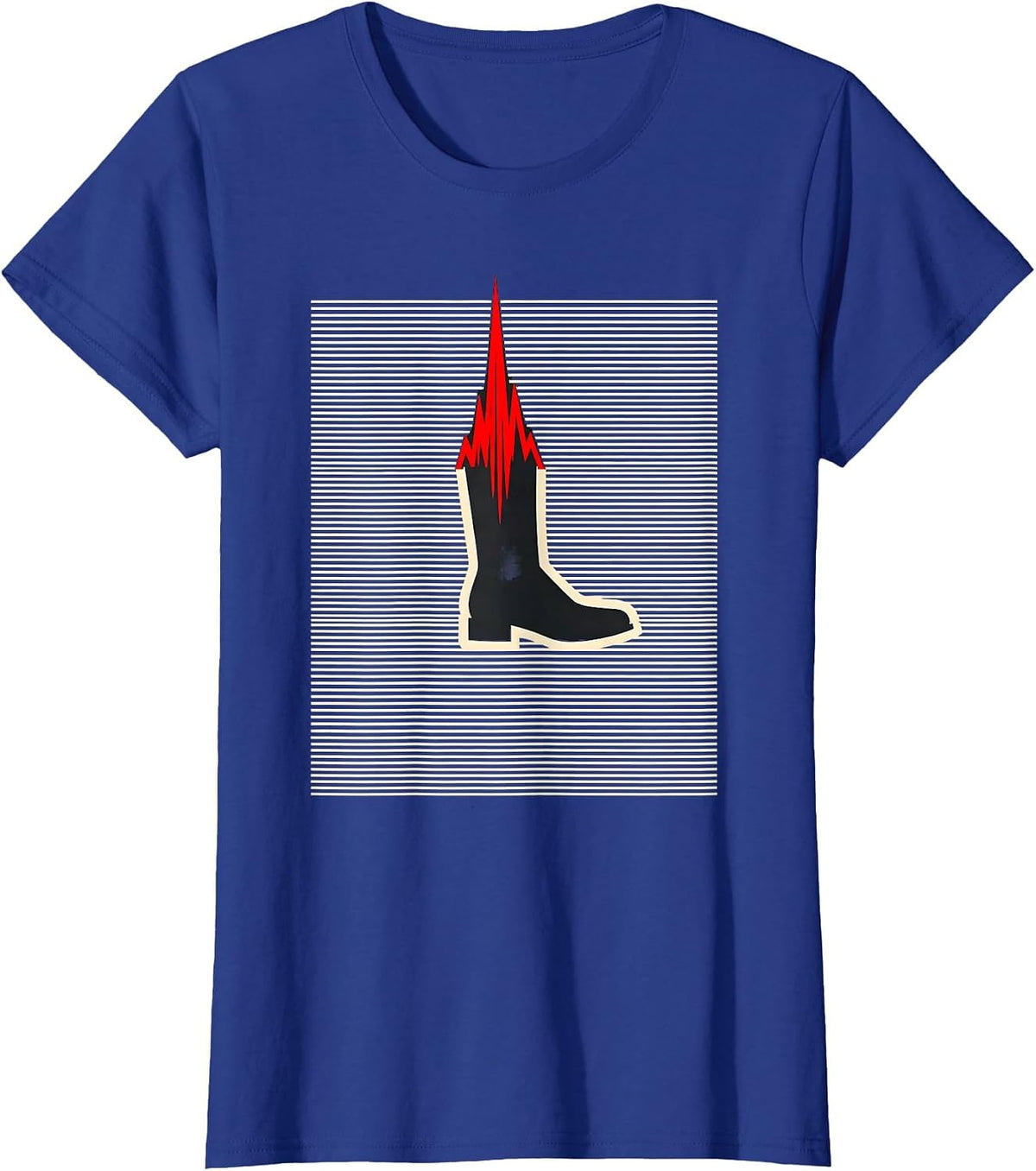 Women's Line Dance Pulse Geometric EMS Humor T-Shirt - Royal Blue