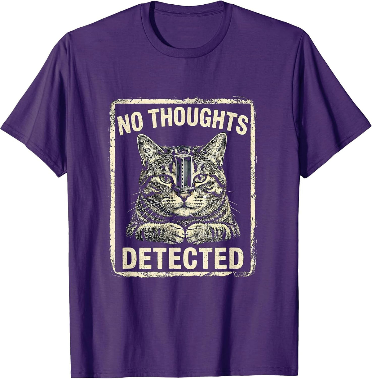 No Thoughts Detected Funny Cat Meme Internet Humor Gift T-Shirt - Purple