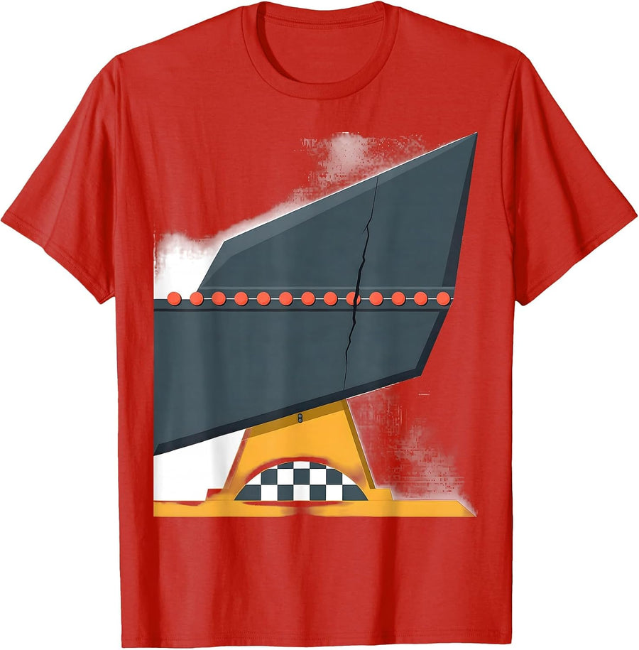 Men's Sprint-Car Wing Flat Vector Racing Enthusiast Humor T-Shirt - Red