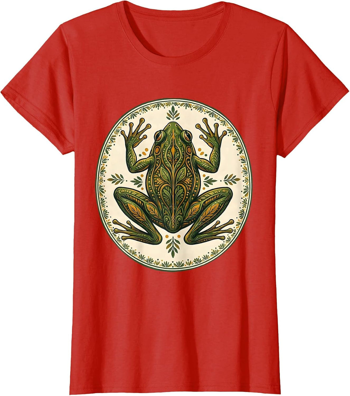Women's Frog Dissection Tray Science Illustration T-Shirt - Red