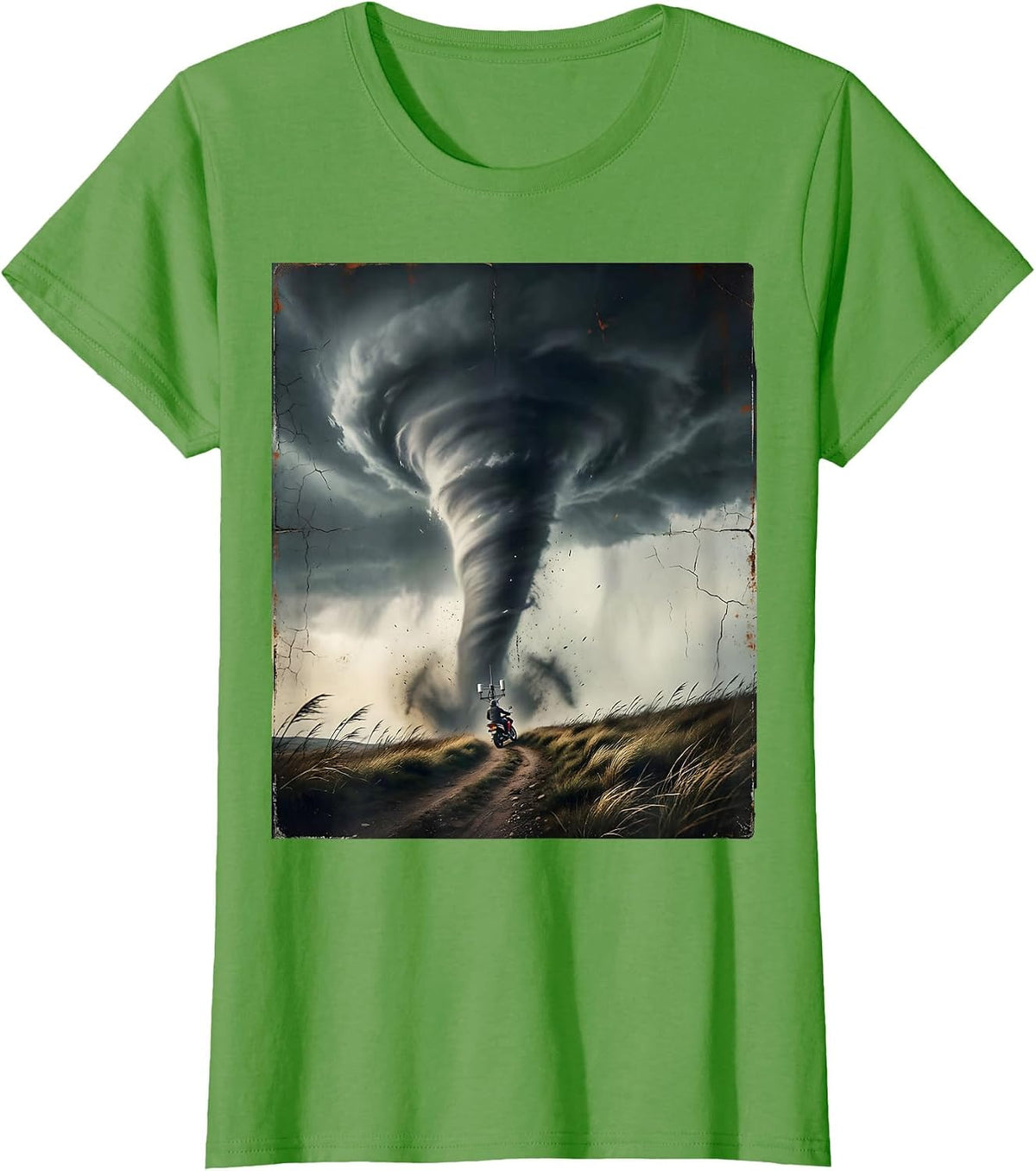 Women's Towering Tornado Storm Chaser Meteorology Enthusiast T-Shirt - Grass Green