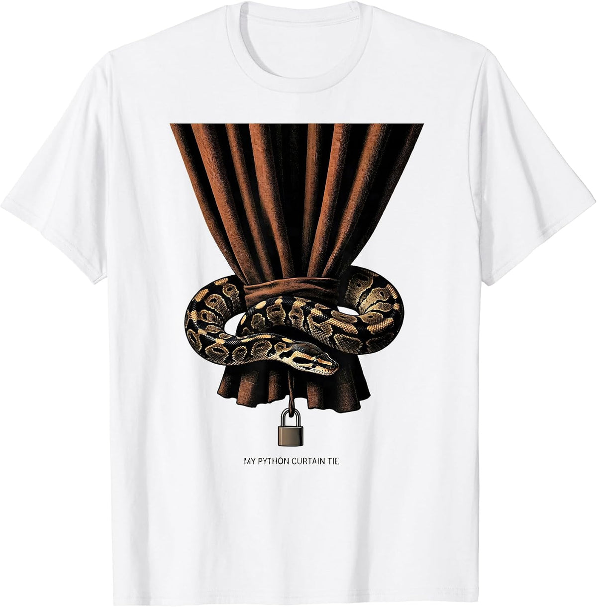 Men's My Python Curtain Tie Funny Ball Python Reptile Lover Gift T-Shirt - White