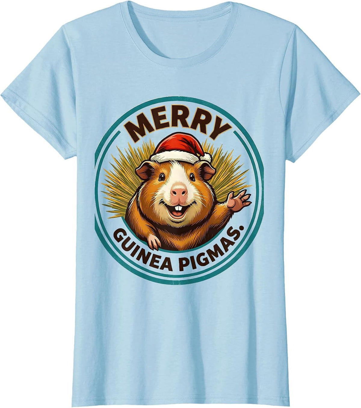 Merry Guinea Pigmas Retro Advertising Mascot Pet Lover T-Shirt - Baby Blue