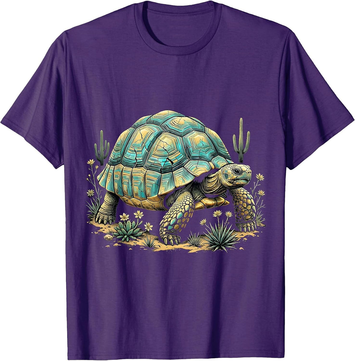 Men's Desert Tortoise Turquoise Shell Western Design T-Shirt - Purple