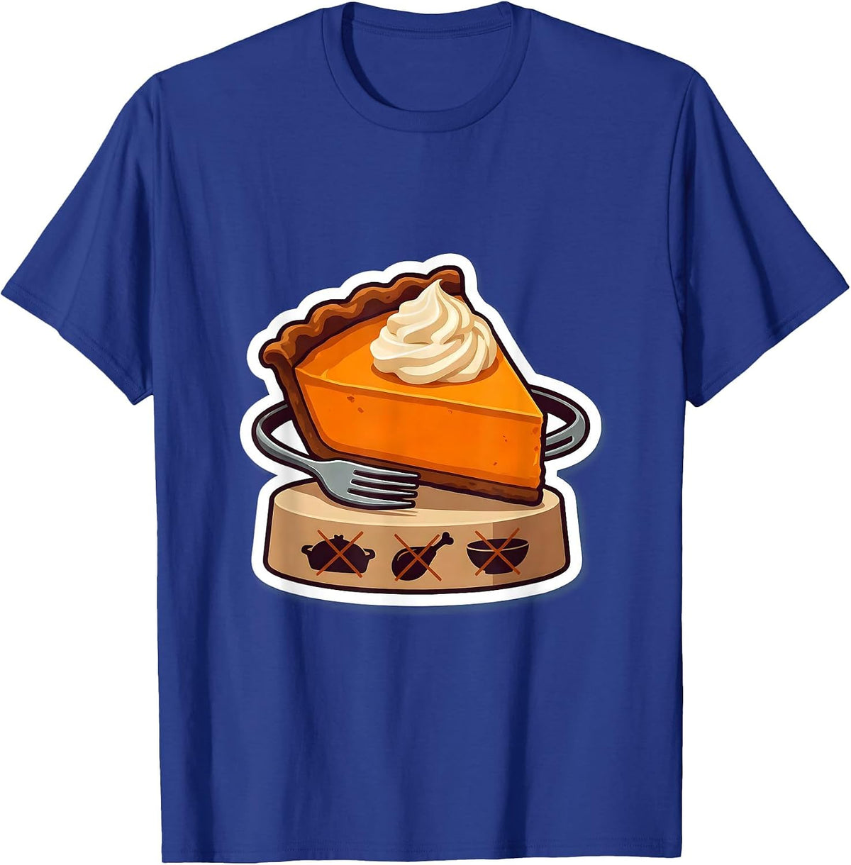 Men's Oversized Pumpkin Pie Wedge Funny Thanksgiving Humor T-Shirt - Royal Blue