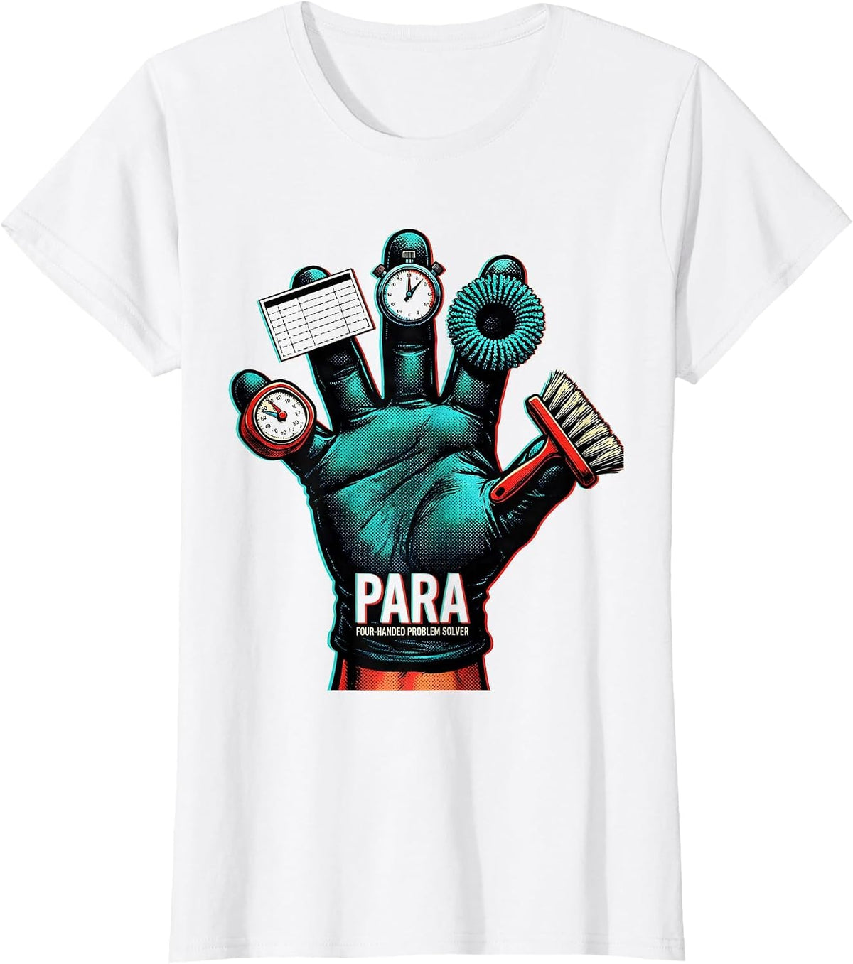 Para, Four-Handed Problem Solver Funny Paraprofessional T-Shirt - White