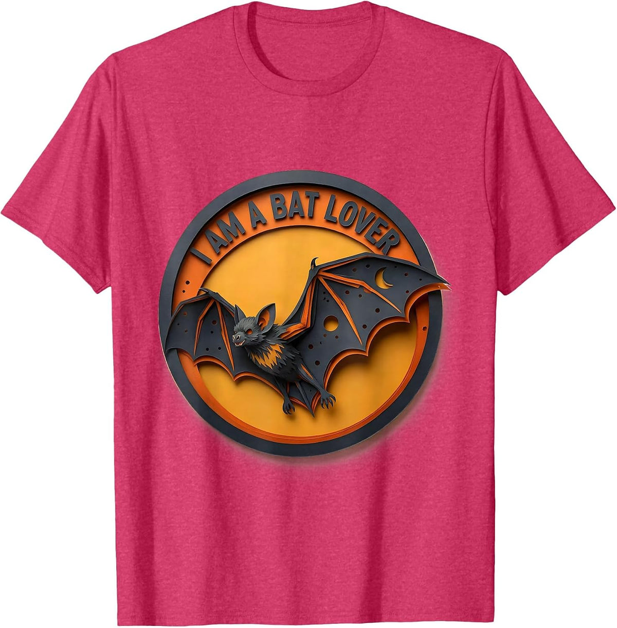 I Am A Bat Lover Funny Bat Wildlife Conservation Nature T-Shirt - Red Heather