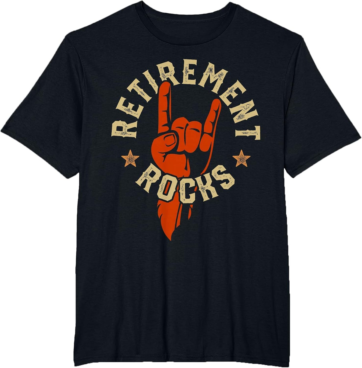Retirement Rocks Rock n Roll Music T-Shirt - Black