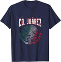 Cd. Juárez Chihuahua con águila Mexicana símbolo patrio T-Shirt - Navy Blue