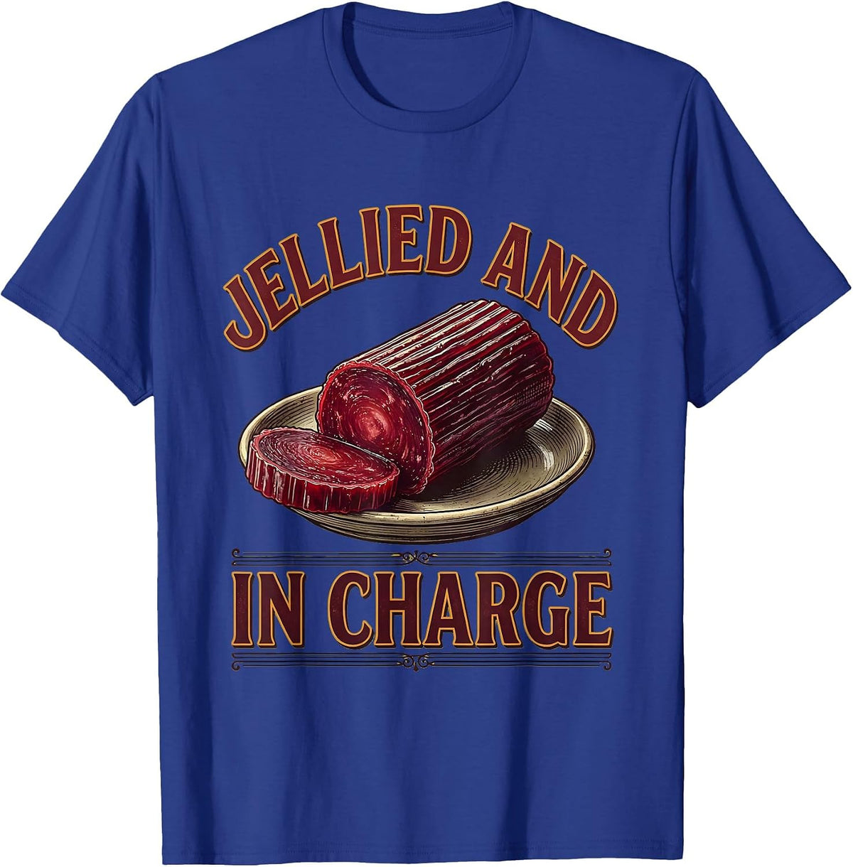 Jellied And In Charge Vintage Funny Thanksgiving Cranberry T-Shirt - Royal Blue