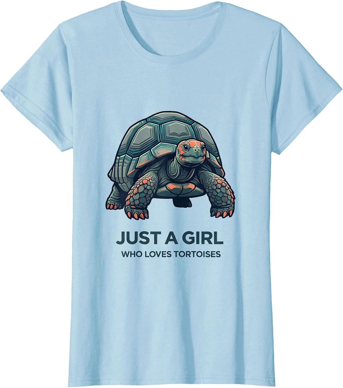 Women's Just A Girl Who Loves Tortoises Funny Reptile Lover Gift T-Shirt - Baby Blue