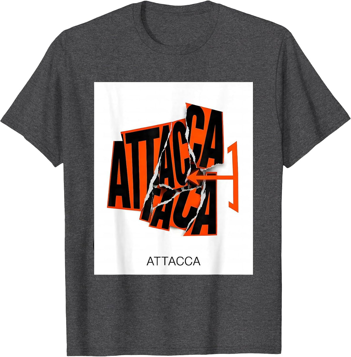 Attacca New Wave Typography Music Teacher Halloween Ghost T-Shirt - Dark Heather Grey