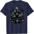 Playing Drums Skeleton Lover for Drummers T-Shirt - Navy Blue