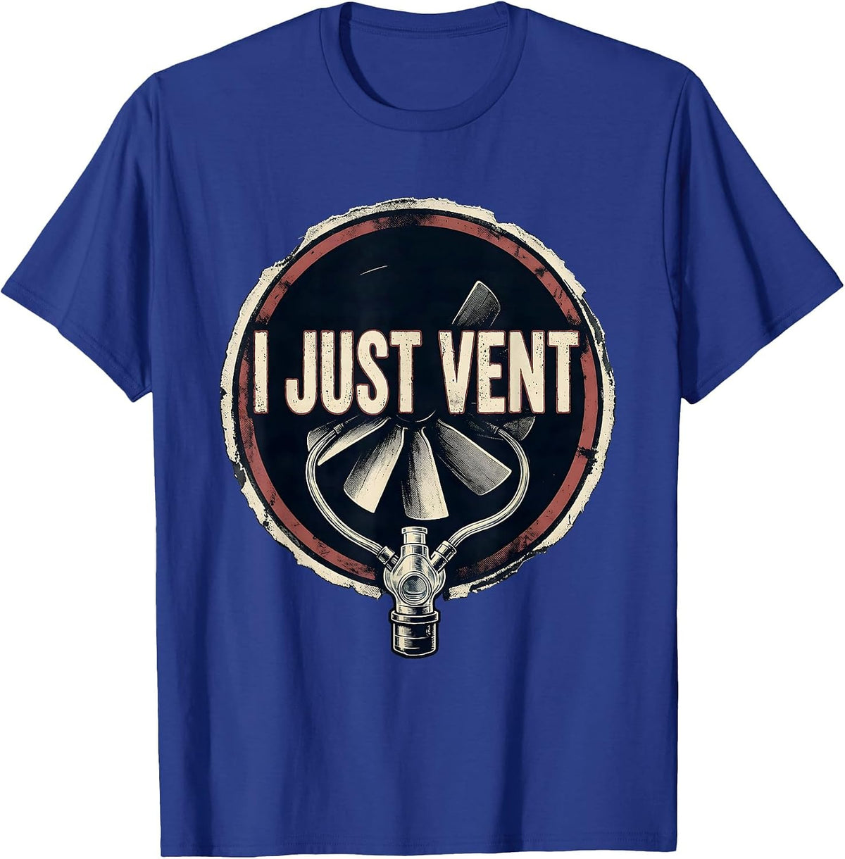 Men's I Just Vent Bold Stencil Respiratory Therapist RT Humor T-Shirt - Royal Blue