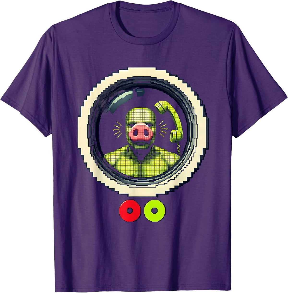 John Pork Pixel Art Funny Gen Z Brainrot Meme T-Shirt - Purple