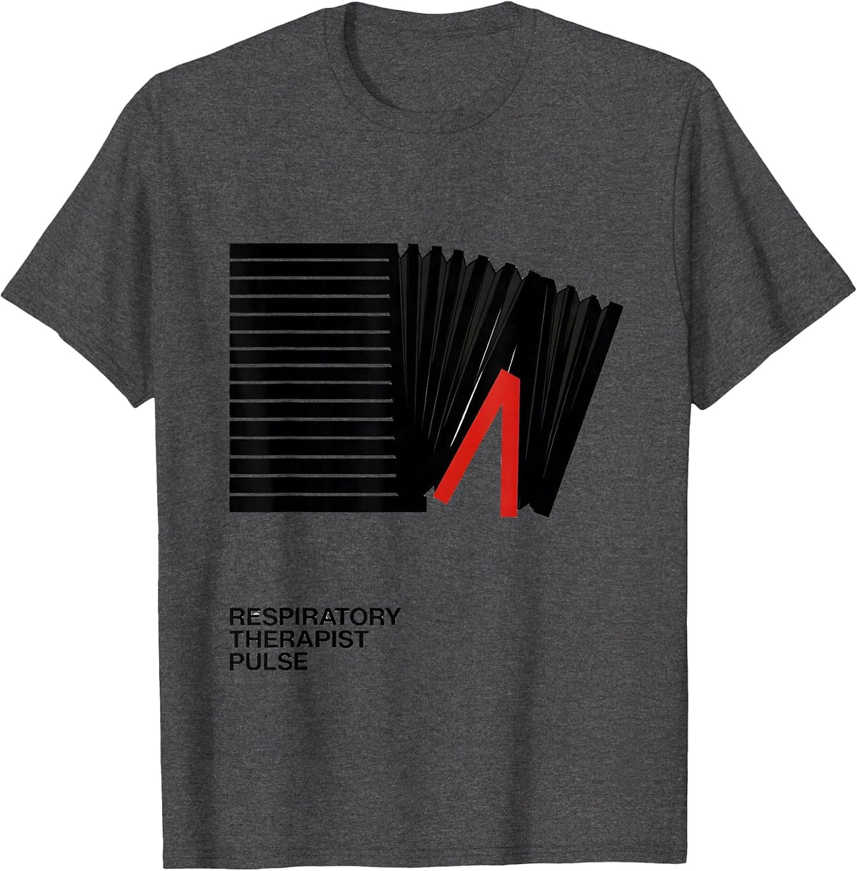 Respiratory Therapist Pulse Occupational Heartbeat EKG Pride T-Shirt - Dark Heather Grey