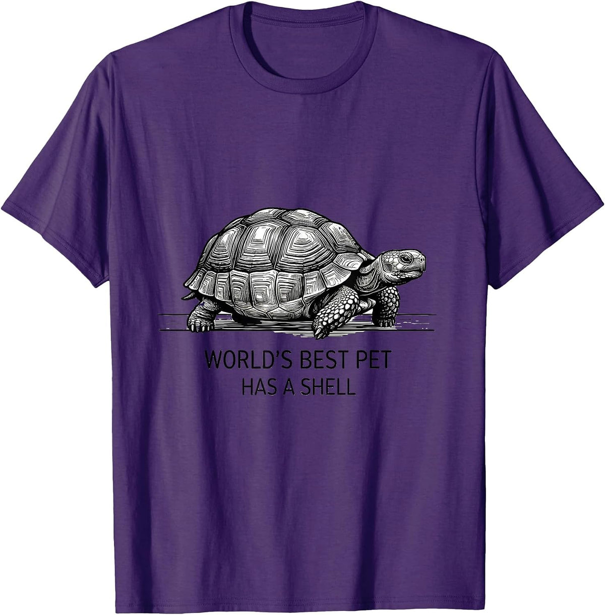 World's Best Pet Has A Shell Funny Tortoise Lover Gift T-Shirt - Purple