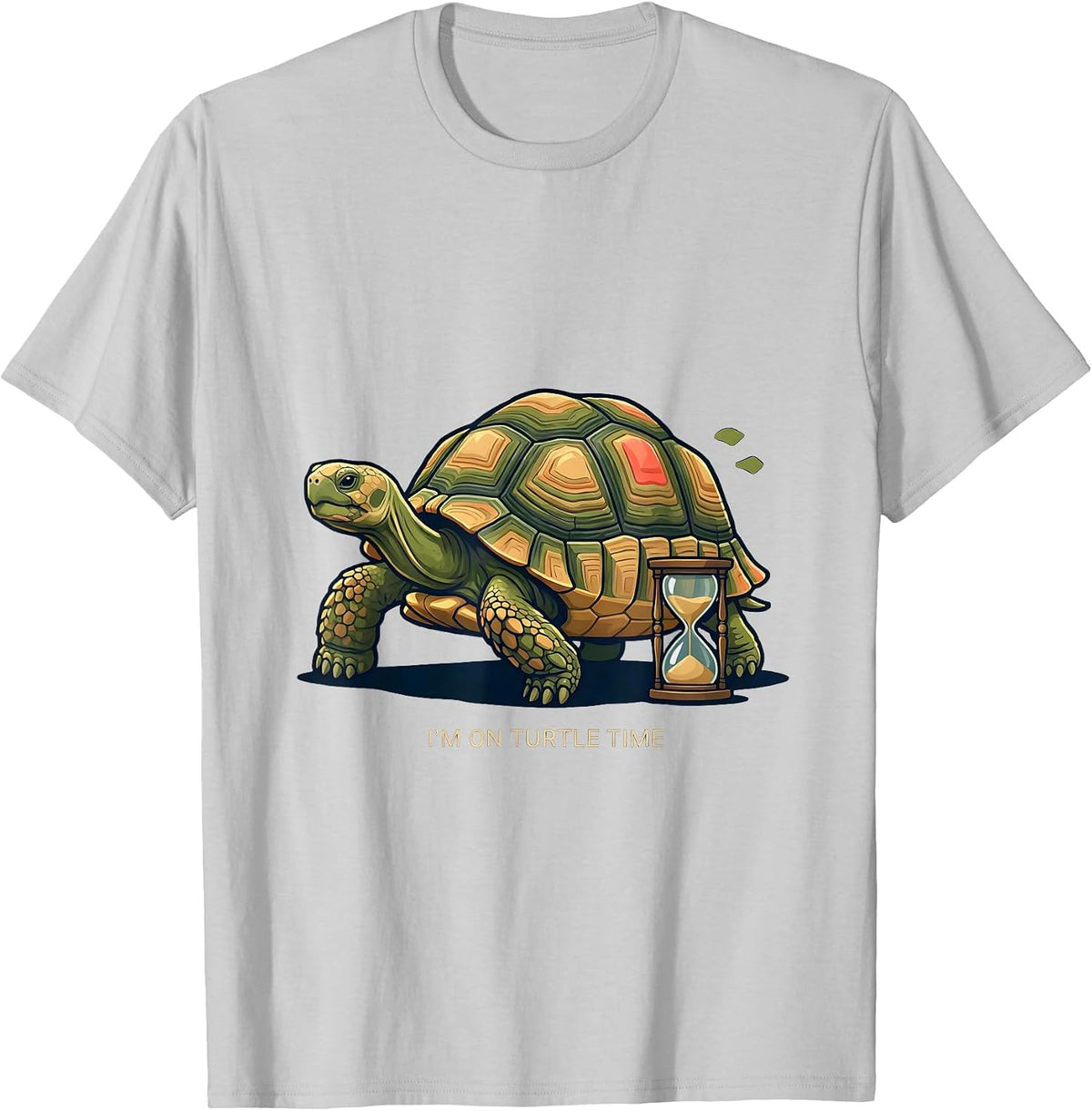 Men's I’m On Turtle Time Funny Turtle Lover Gift Tortoise Humor T-Shirt - Silver Grey