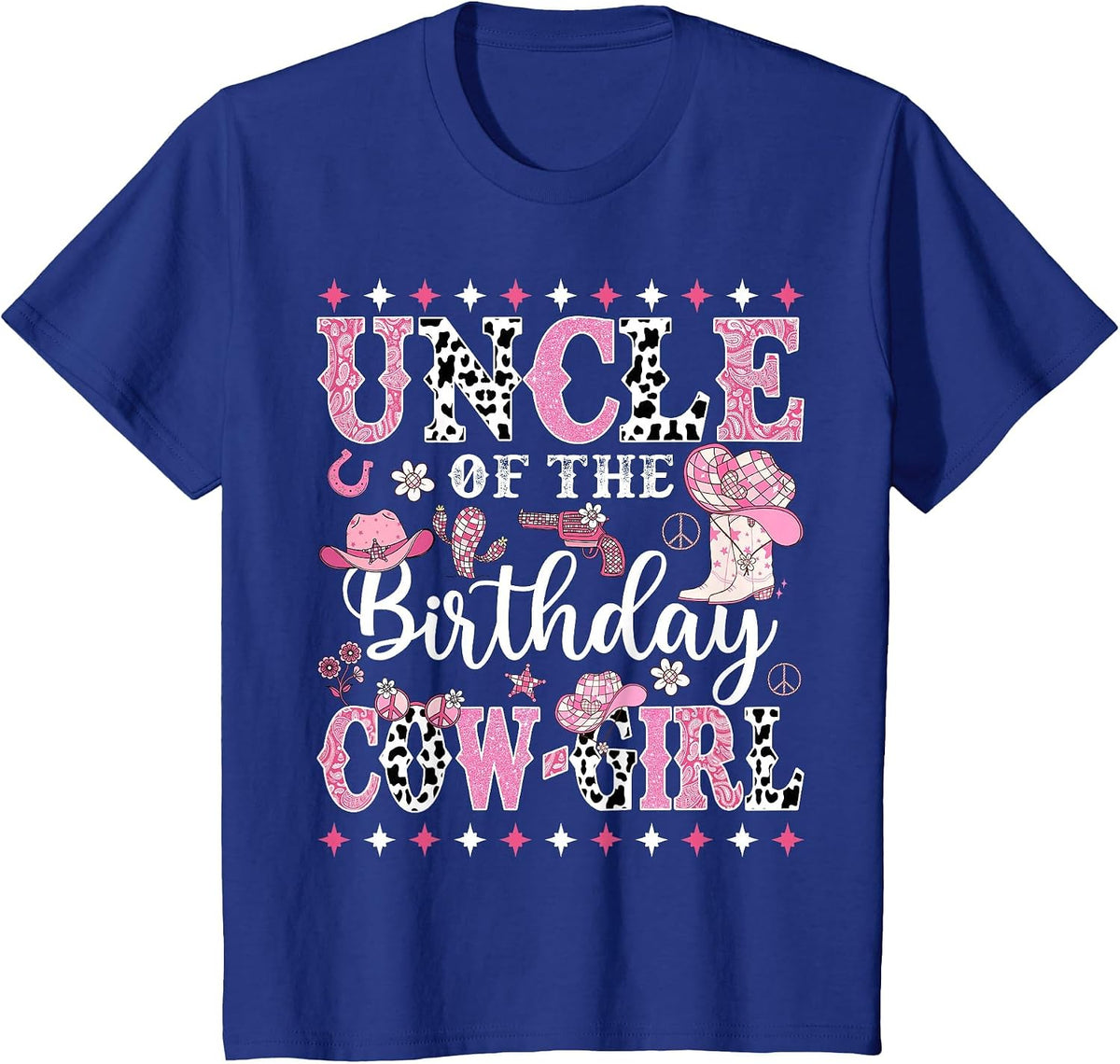 Uncle of The Birthday Cowgirl Rodeo Cowgirl Birthday T-Shirt - Royal Blue