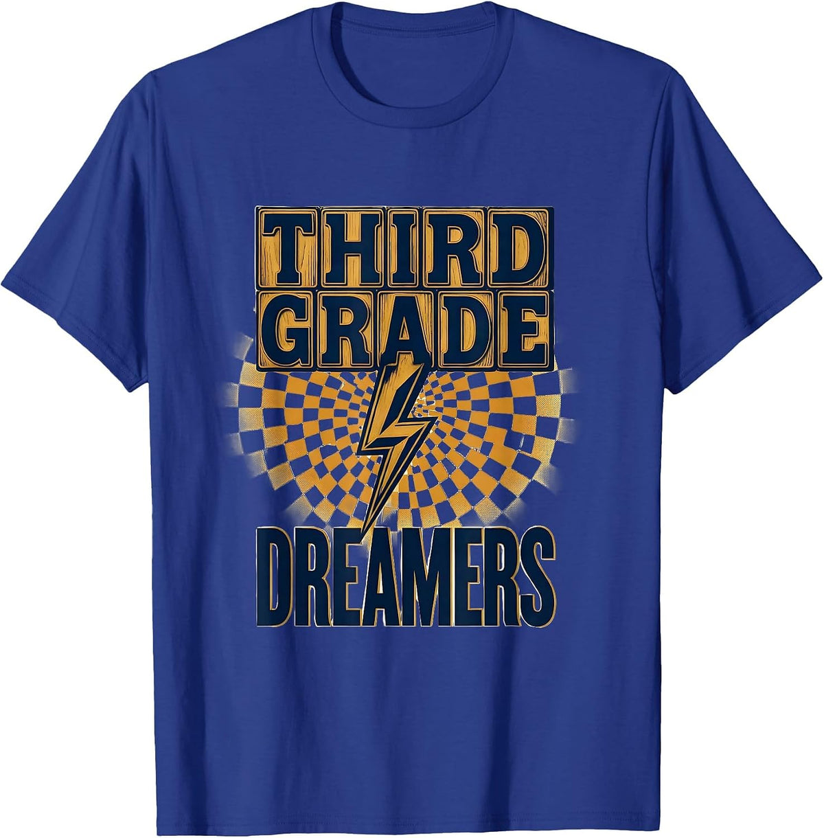 Third Grade Dreamers Retro Teacher Lightning Bolt T-Shirt - Royal Blue