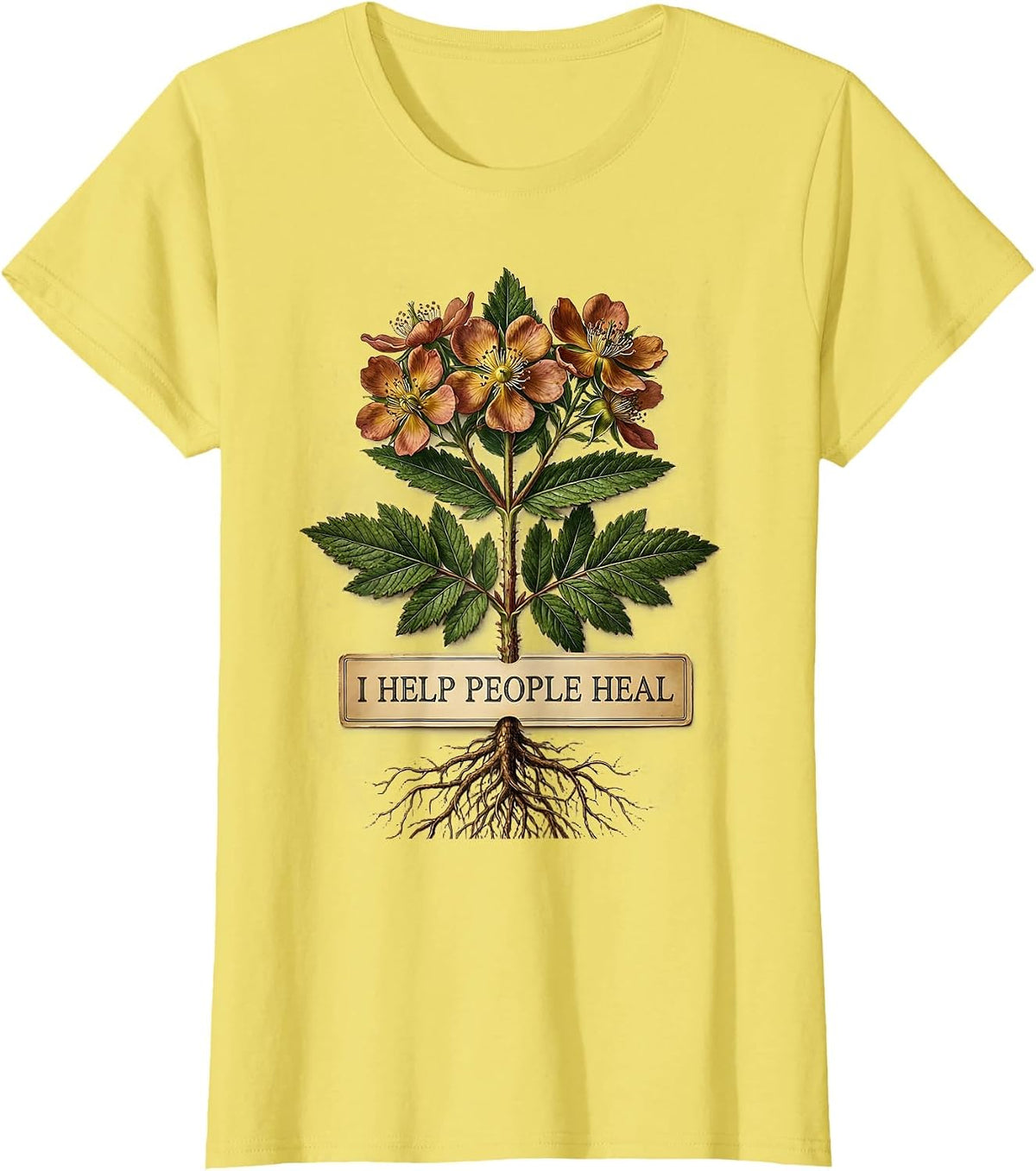 I Help People Heal Counselor Design T-Shirt - Lemon Yellow